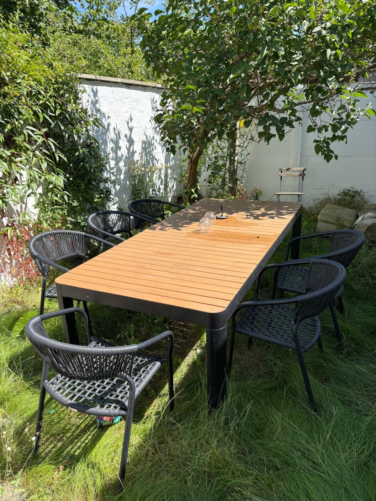 Tuinset tafel + 6 stoelen, Ophalen, Gebruikt, 6 zitplaatsen, Aluminium