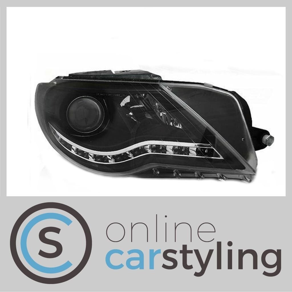 Koplampen VW Passat CC LED DRL Zwart / Chroom, Auto-onderdelen, -, Volkswagen, -, Nieuw