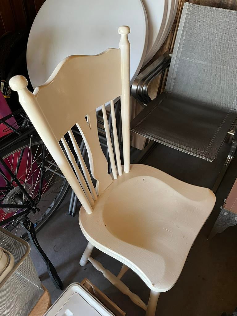 Vintage witte stoel, Huis en Inrichting, Ophalen, Gebruikt, Wit