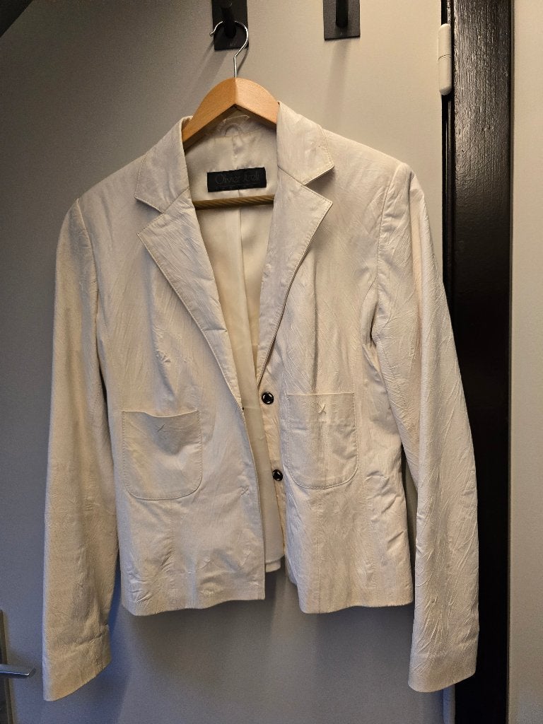 Witte lederen jas Olivier Strelli, Olivier Strelli, Taille 36 (S), Comme neuf, Enlèvement