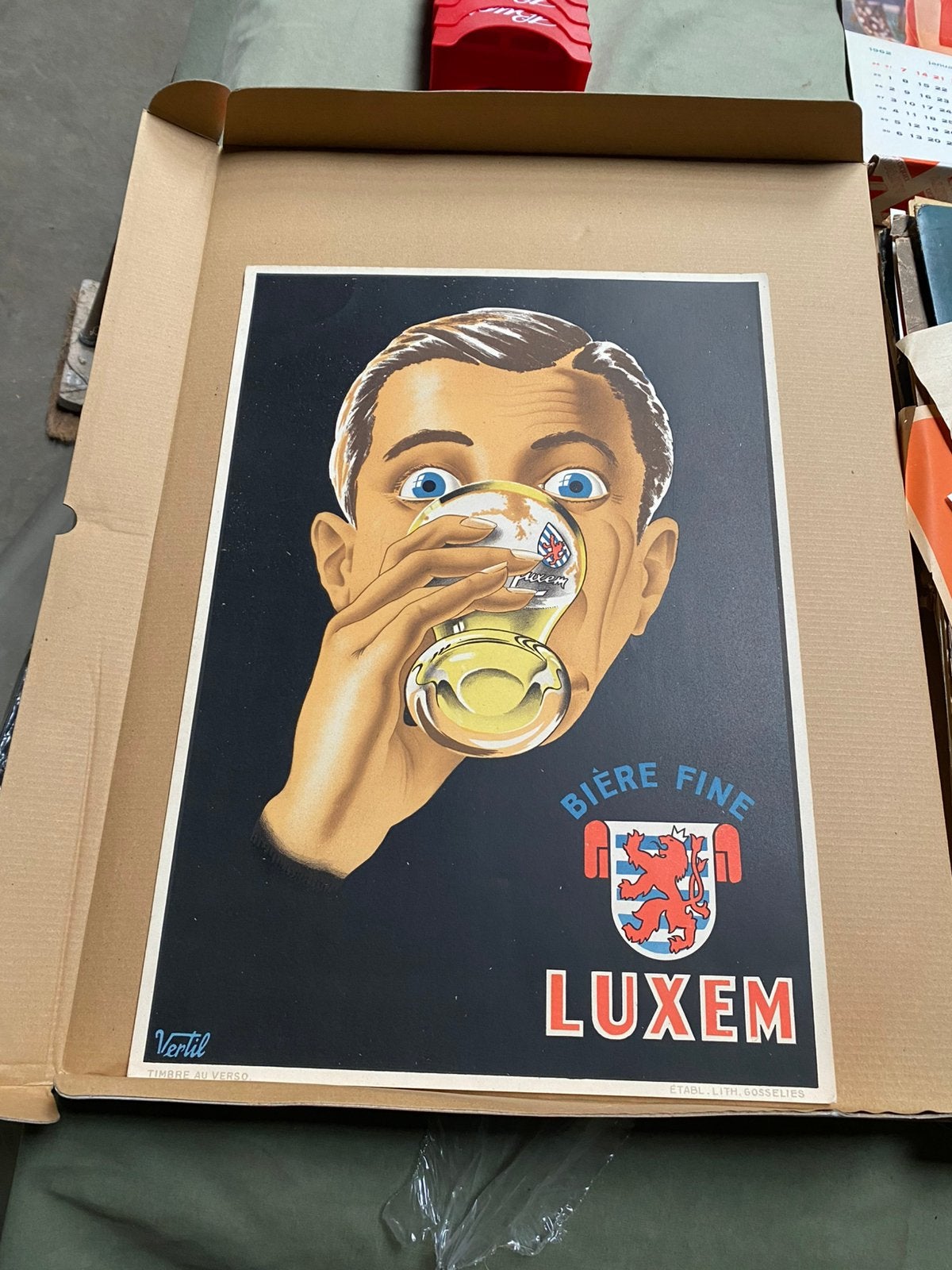 Poster de bière ancienne, Enlèvement ou Envoi, Comme neuf