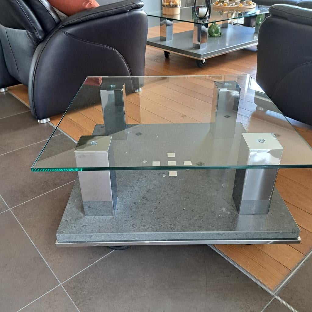 Salontafel, Huis en Inrichting, Tafels | Salontafels, Ophalen, Glas