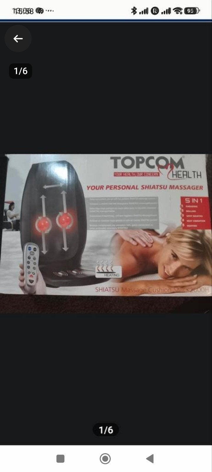 Topcom Health Shiatsu Massage, Ophalen, Zo goed als nieuw, Apparaat