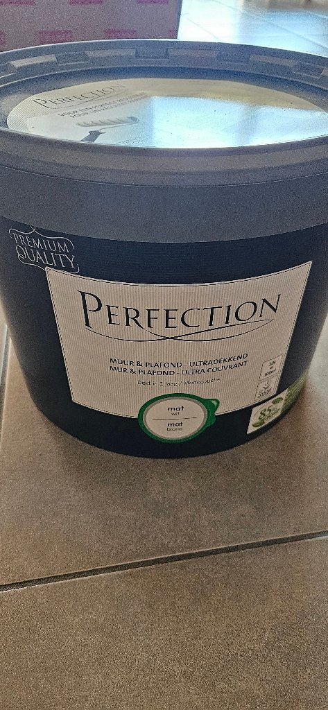 Pot Peinture Perfection 10L Blanc Mat Mur & Plafond (Neuf), Bricolage & Construction, Neuf, Enlèvement, Peinture, 5 à 10 litres
