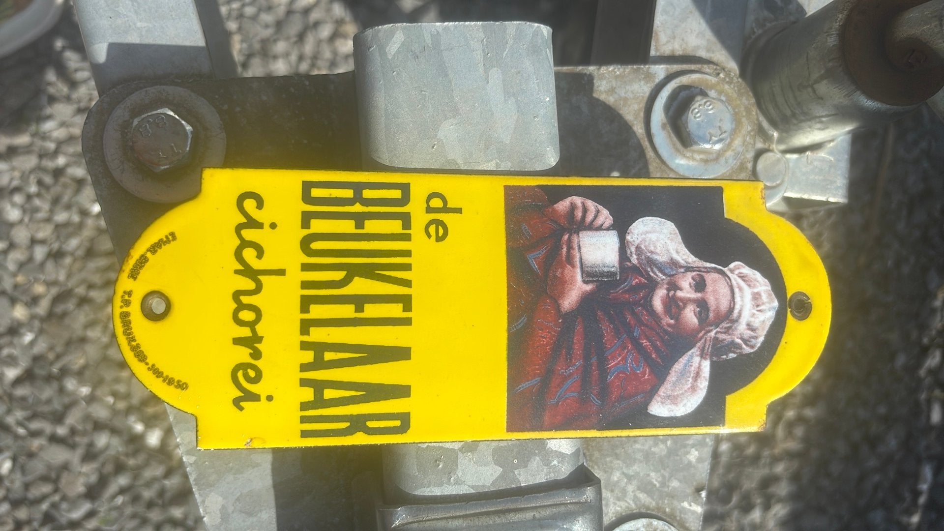 Emaille de beukelaar 1950 zeldzaam, Verzamelen, Ophalen of Verzenden, Zo goed als nieuw
