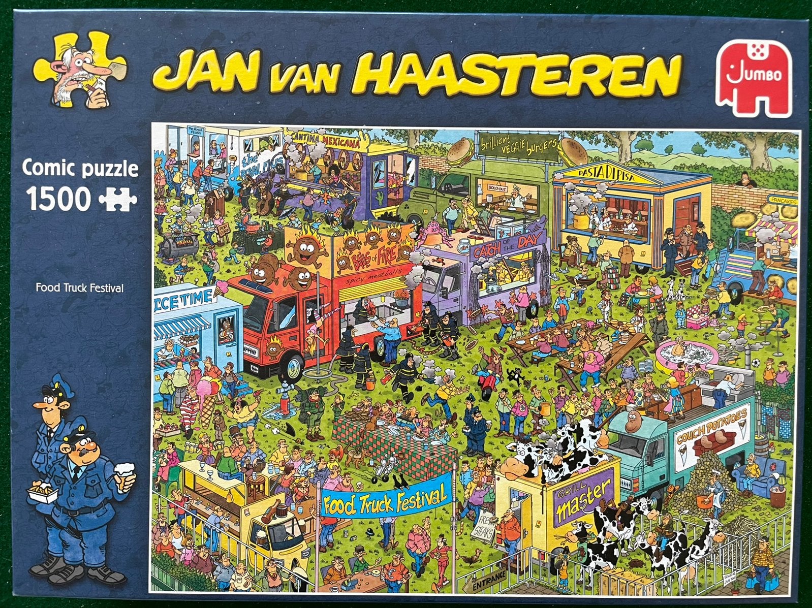 Jan van Haasteren 1500 stukjes - Food Truck Festival, Hobby en Vrije tijd, Denksport en Puzzels, Ophalen of Verzenden, Zo goed als nieuw