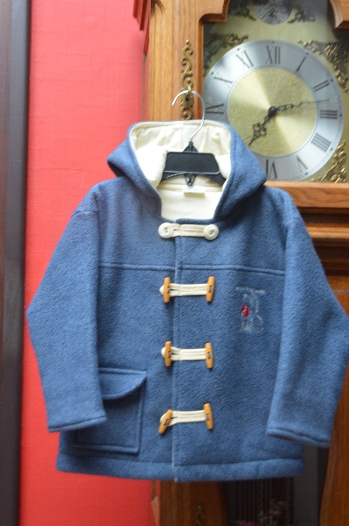Babyjas Duffelcoat blauwe spijkerbroek T 23 maanden of 86/92, Ophalen of Verzenden, Zo goed als nieuw, Jongetje, Jasje