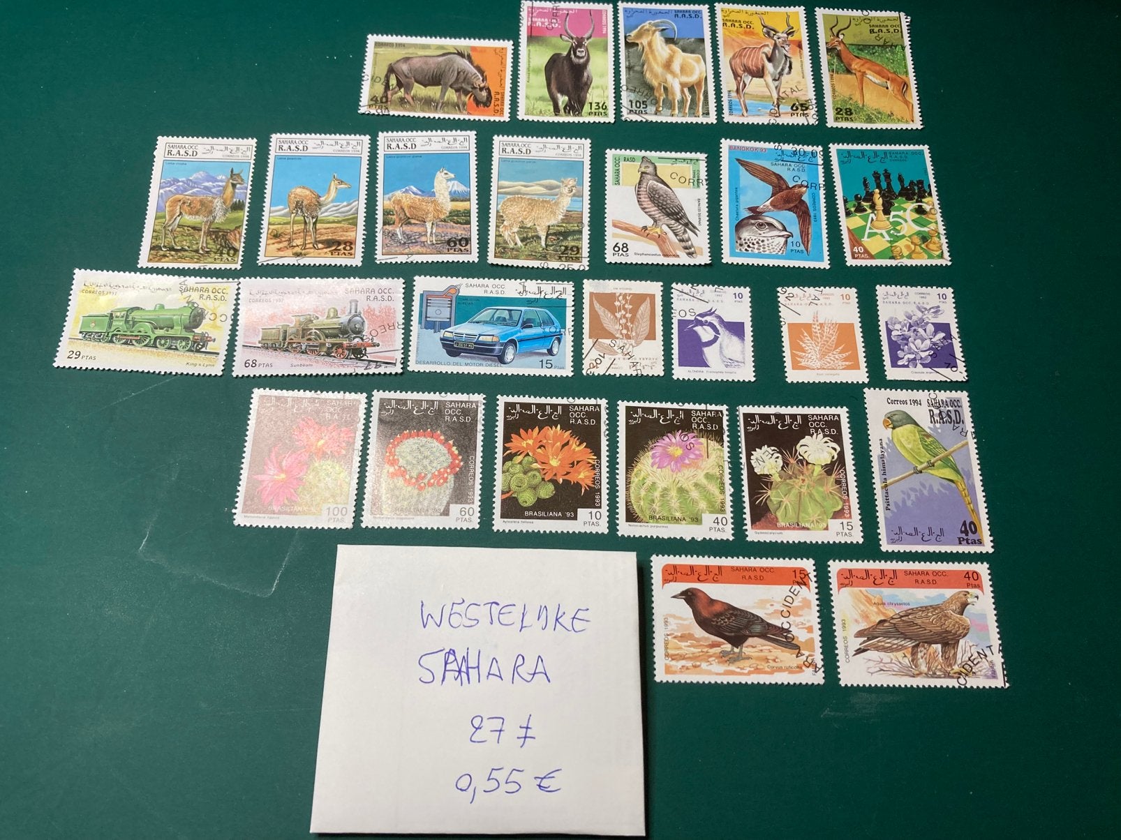 Lot postzegels Westelijke Sahara, Ophalen of Verzenden, Overige landen, Gestempeld