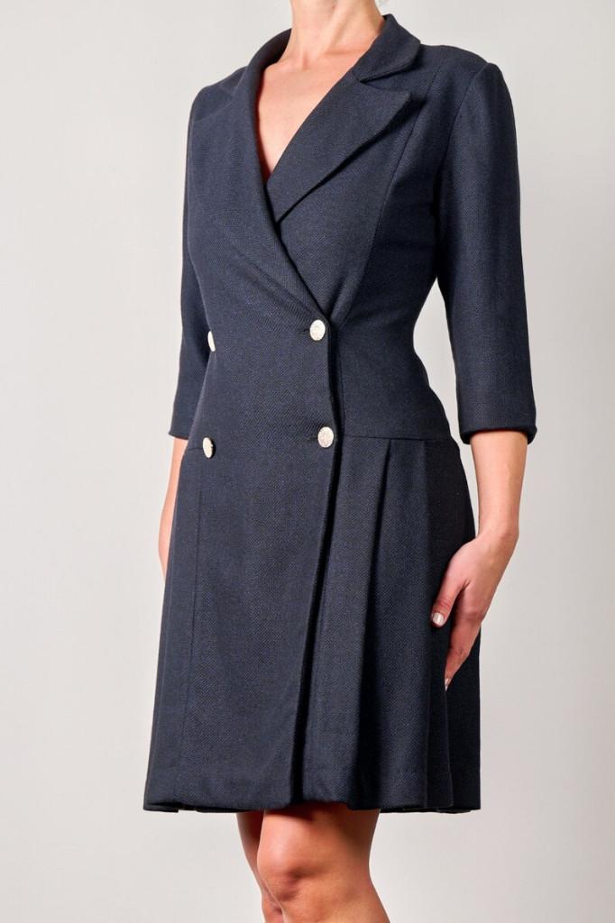 Robe en tweed bleu M HANDMADE ! NOUVEAU !, Neuf, Taille 38/40 (M), Au-dessus du genou, Bleu
