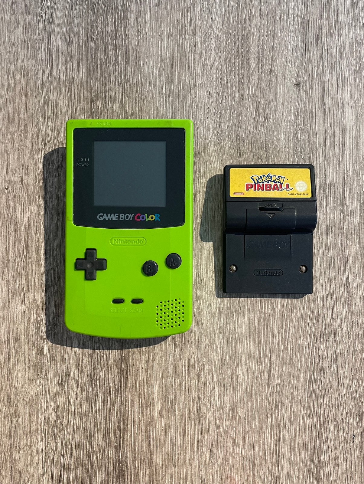 Limoengroene Nintendo Game Boy Color met Pokémon spel, Ophalen of Verzenden, Gebruikt, Game Boy Color, Met games