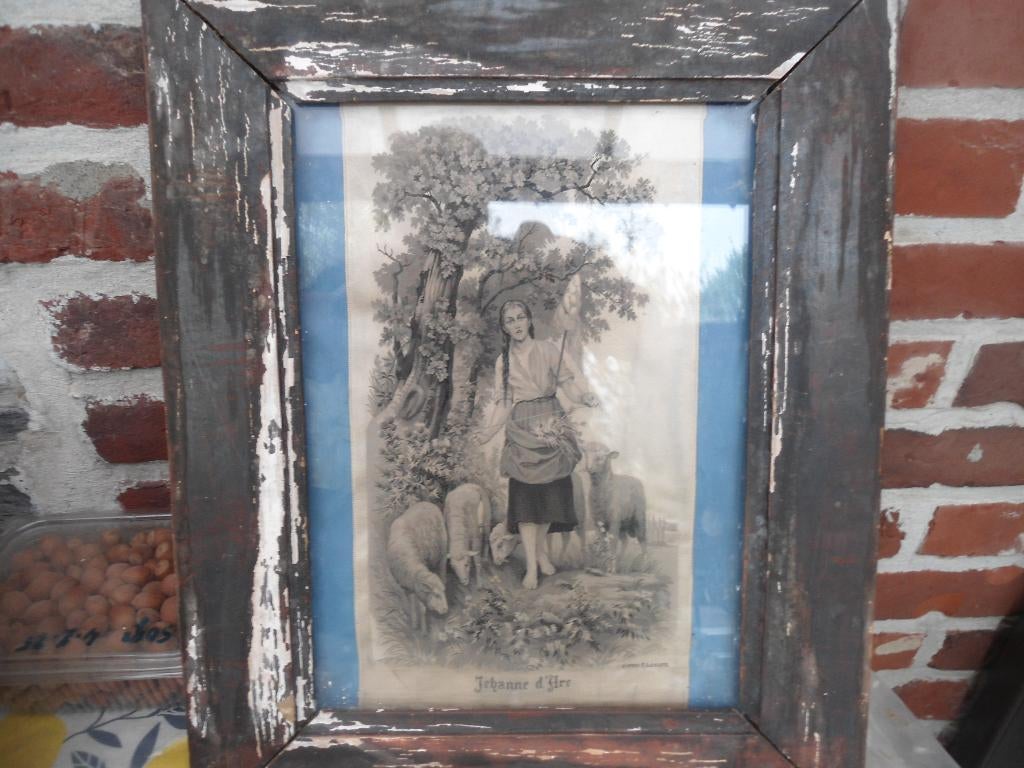 Oud gelithografeerd doek Jeanne d'Ar., Antiek en Kunst, Ophalen of Verzenden