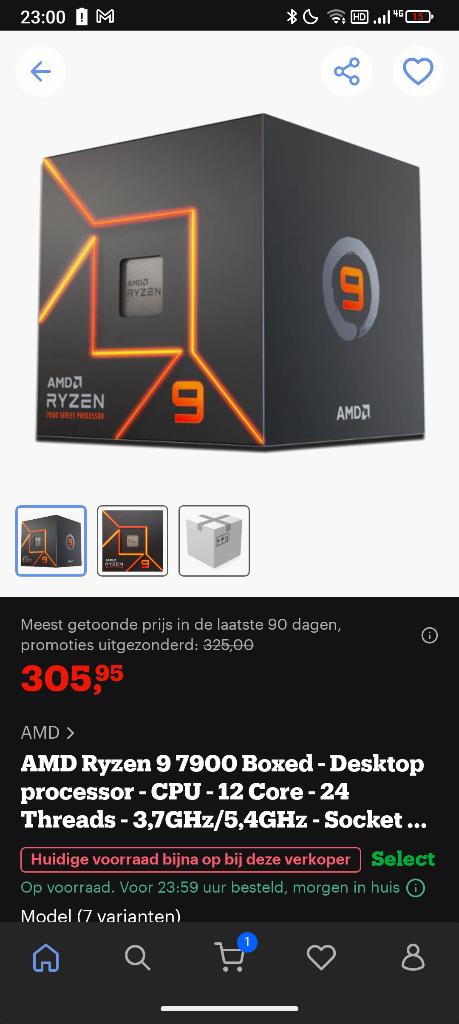 AMD processor ryzen 9 7900x, Enlèvement ou Envoi, 4 Ghz ou plus, Comme neuf, AMD Ryzen 9