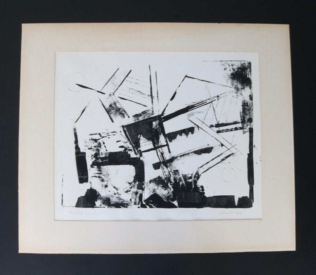 Vintage Litho / Zeefdruk Rik Hamblok 1968, Antiquités & Art, Art | Lithographies & Sérigraphies, Enlèvement, Abstrait, Sérigraphie