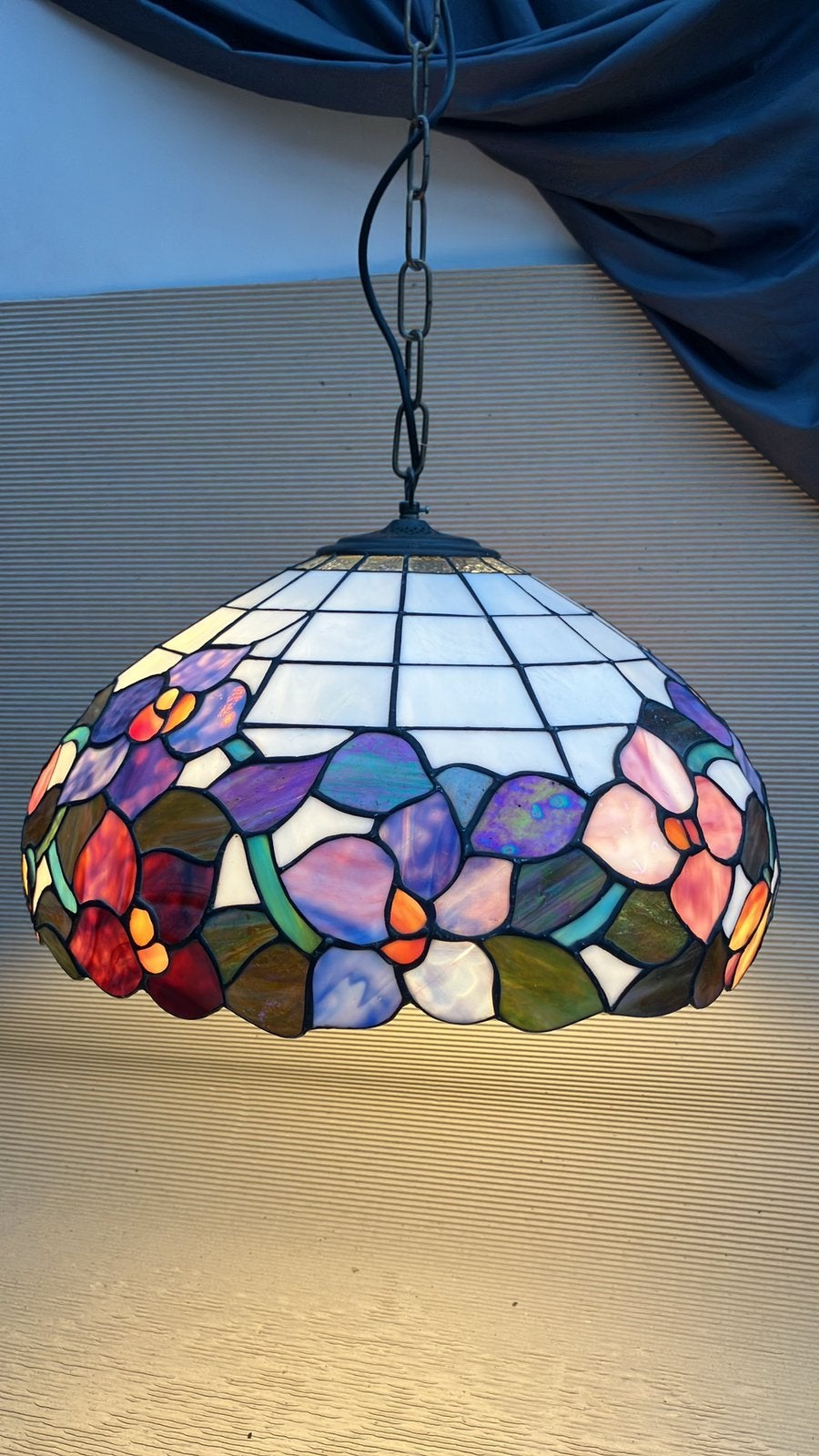 Lampe suspendue vintage de style Tiffany Massive (52 cm !), Enlèvement ou Envoi