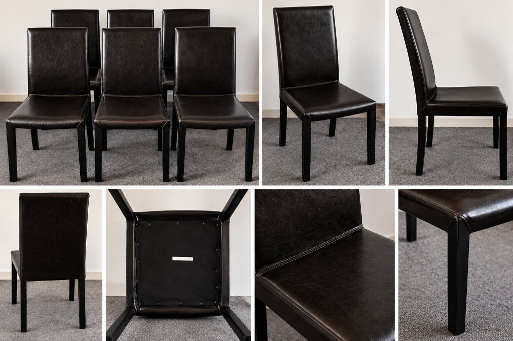 chaises de salle à manger marron foncé, Enlèvement, Synthétique, Brun, Cinq, Six Chaises ou plus