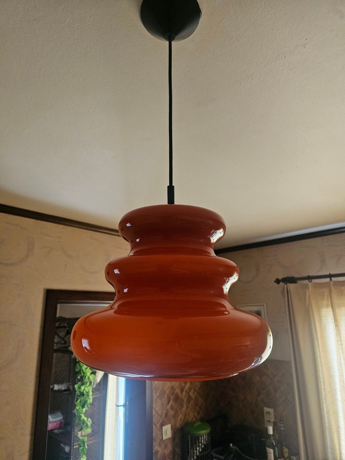 Peill & Putzler AH 155 oranje glazen hanglamp, Enlèvement, Verre