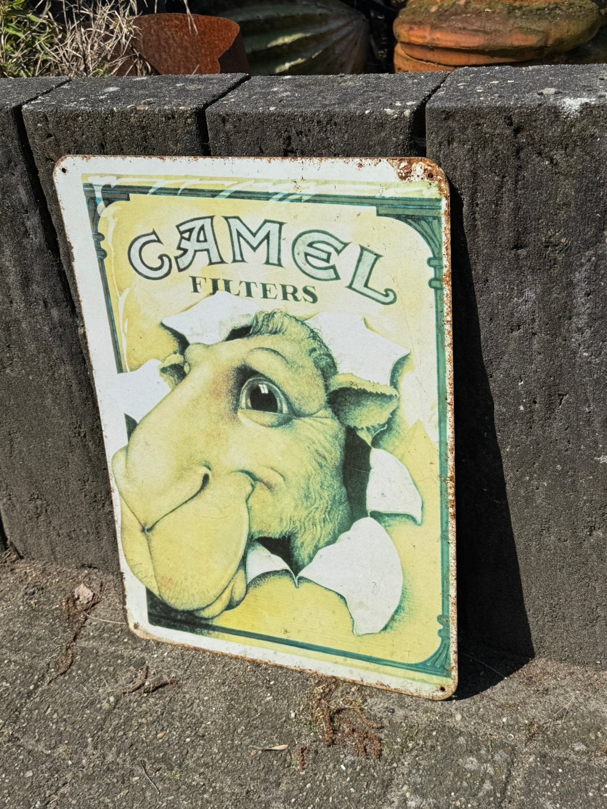 Camel filter oud reclamebord, Ophalen of Verzenden, Gebruikt, Reclamebord