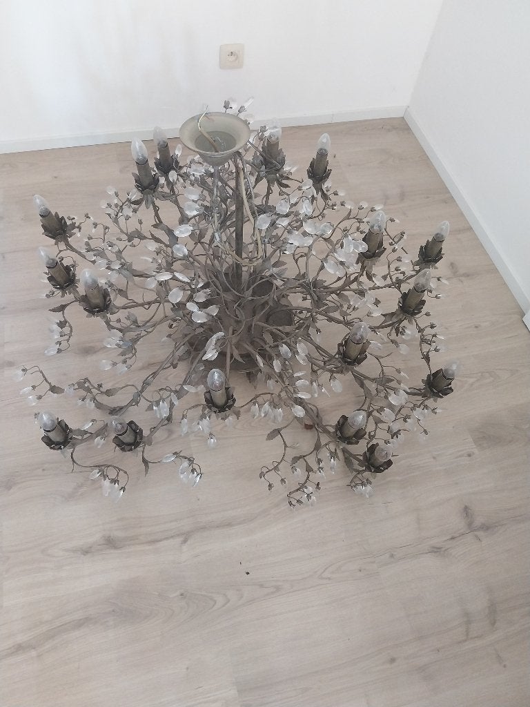 Antieke kroonluster, Enlèvement, Utilisé, Verre, 19de euuw