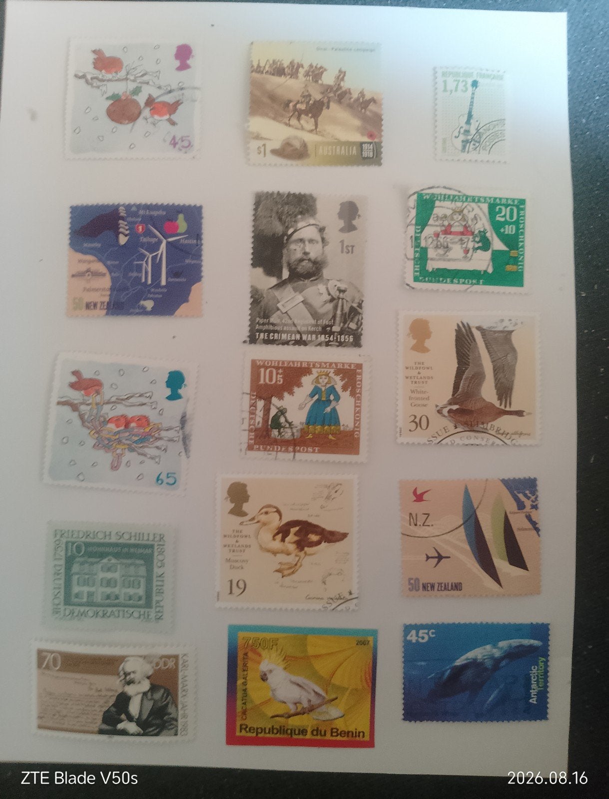 15 postzegels history, Ophalen of Verzenden