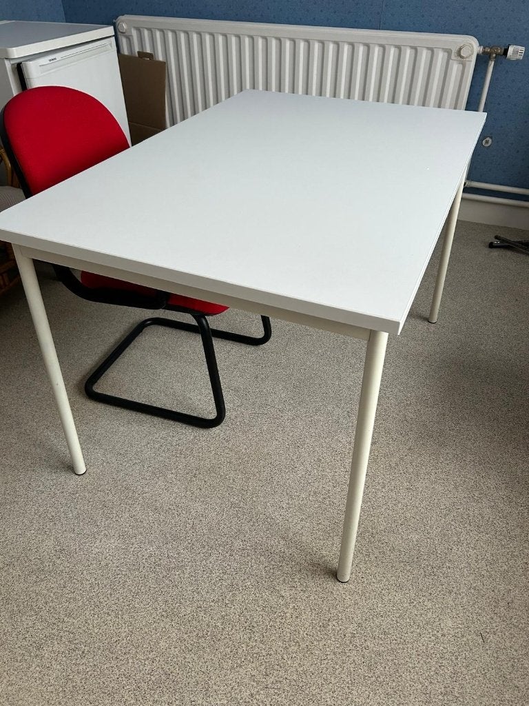 Table blanche 120 x 80 cm — table à manger ou bureau, Enlèvement, Comme neuf, Rectangulaire