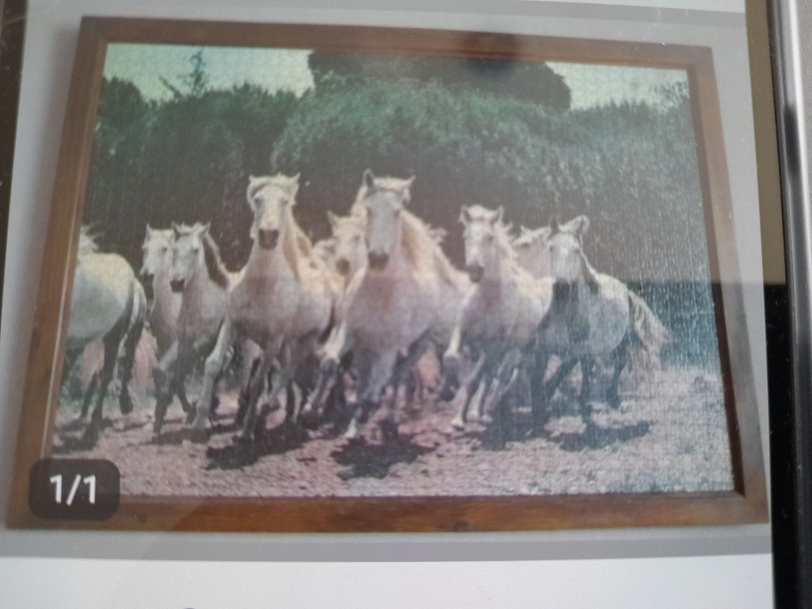 Magnifiques chevaux sauvages au galop en puzzle, Enlèvement ou Envoi, Comme neuf, Marron, Avec image
