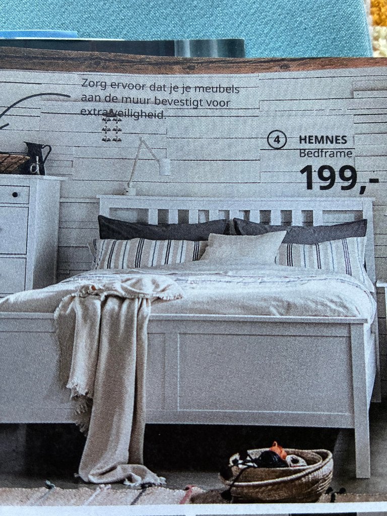 Lit Ikea Hemnes 140x200, Enlèvement ou Envoi, Landelijk, 200 cm, Deux personnes