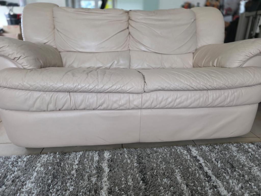 2 zit zetel te koop met gebruikssporen, Huis en Inrichting, Zetels | Zetels, Ophalen, 150 tot 200 cm, Tweepersoons, Leer