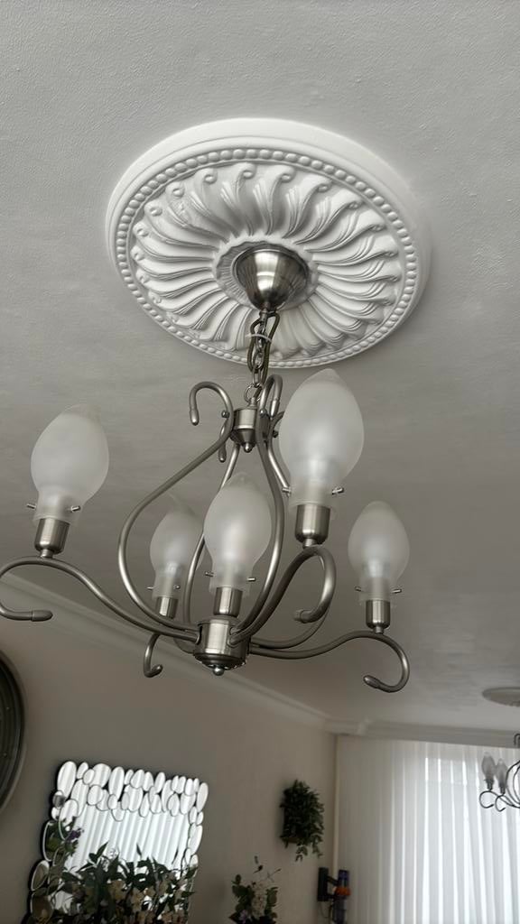 Elegante plafond lampen 5 licht punten, Huis en Inrichting, Ophalen, Zo goed als nieuw, Glas