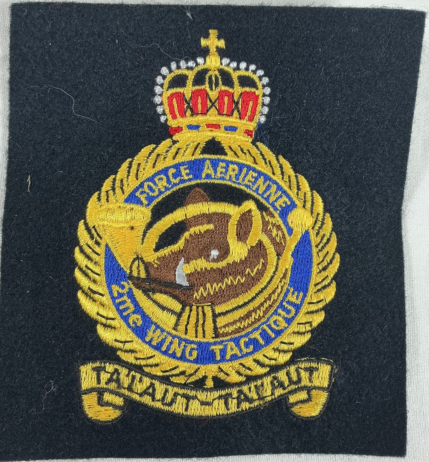 Vintage belgische militaire luchtmacht patch embleem, Onbekend, Ophalen of Verzenden, Luchtmacht, Onbekend