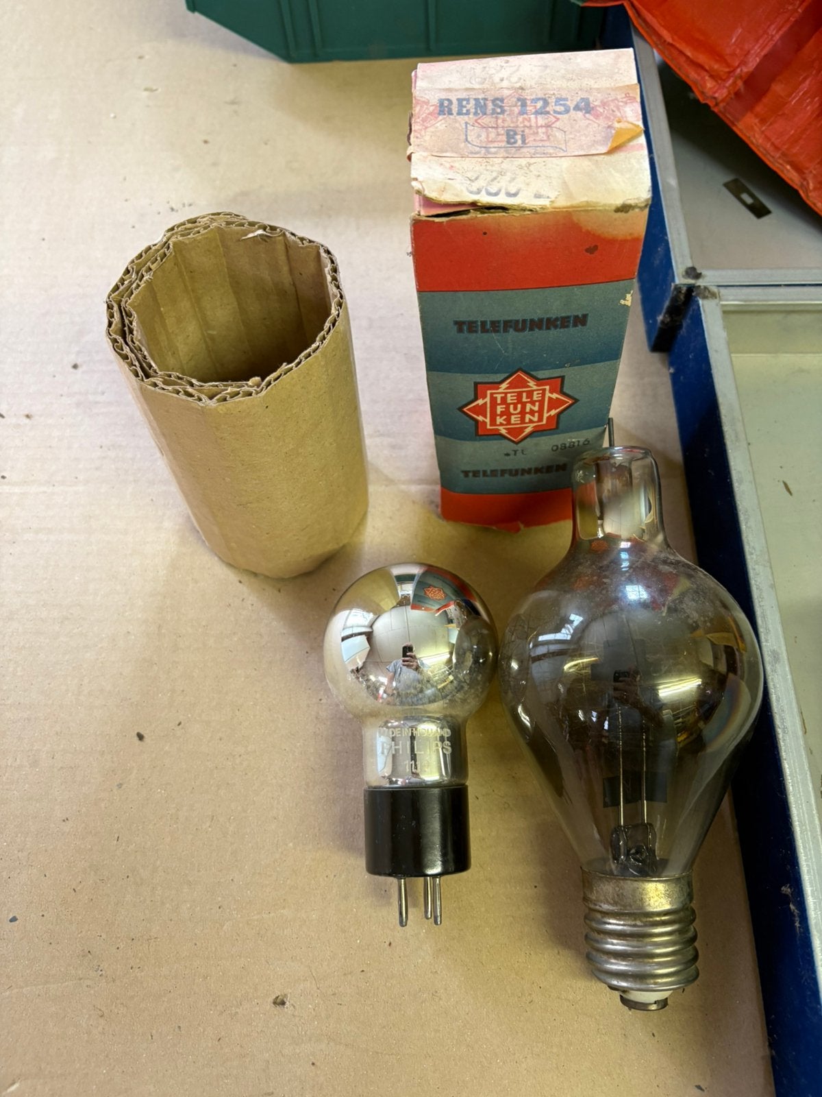 Lot Lampes radio/tub à Vide - Telefunken RENS 1254 & Philips, Enlèvement, Utilisé
