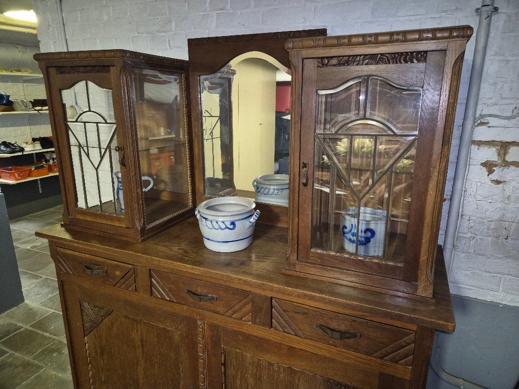 vintage commode en buffetkast, Ophalen, Gebruikt, 100 tot 150 cm, Grenenhout