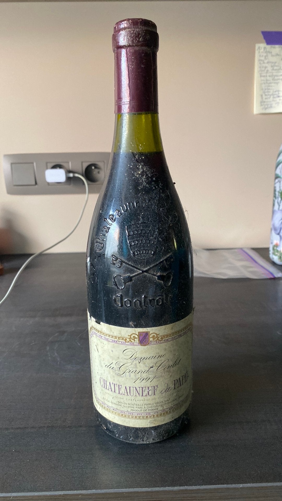 Wijn chateauneuf du pape van 1991, Verzamelen, Wijnen, Ophalen of Verzenden, Zo goed als nieuw