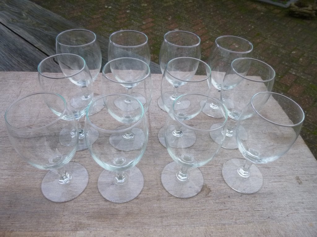 12 Wijnglazen., Verzamelen, Ophalen, Gebruikt