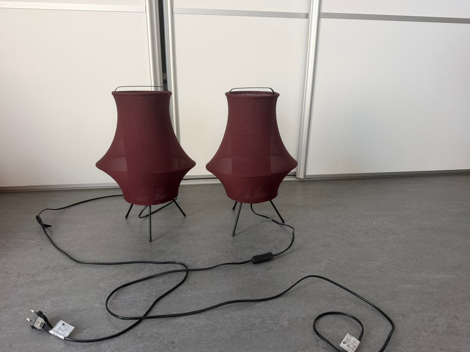 Set van 2 stoffen nachtlampjes - Ikea - Bordeaux, Ophalen, Zo goed als nieuw