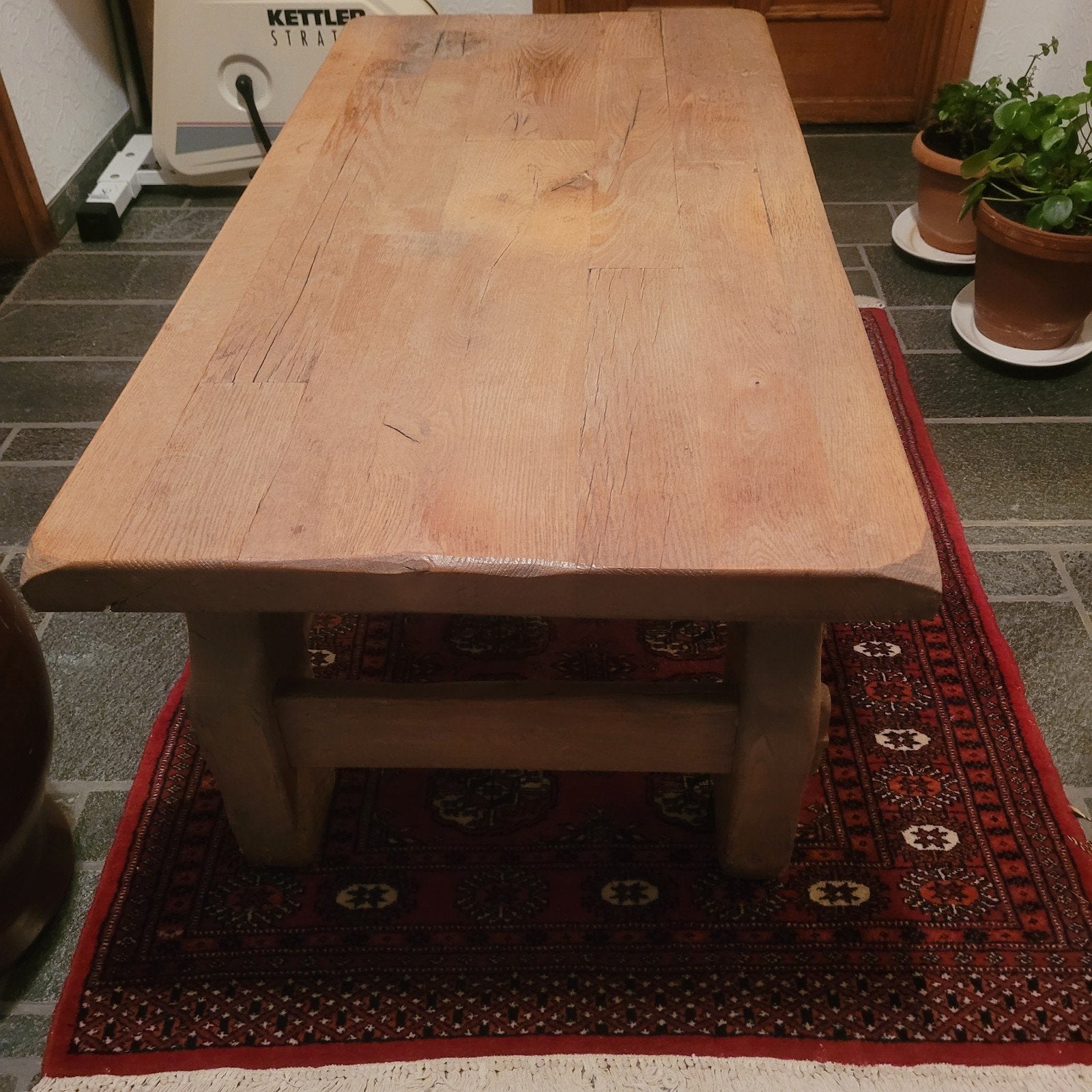 100% massief houten eiken salontafel, Ophalen