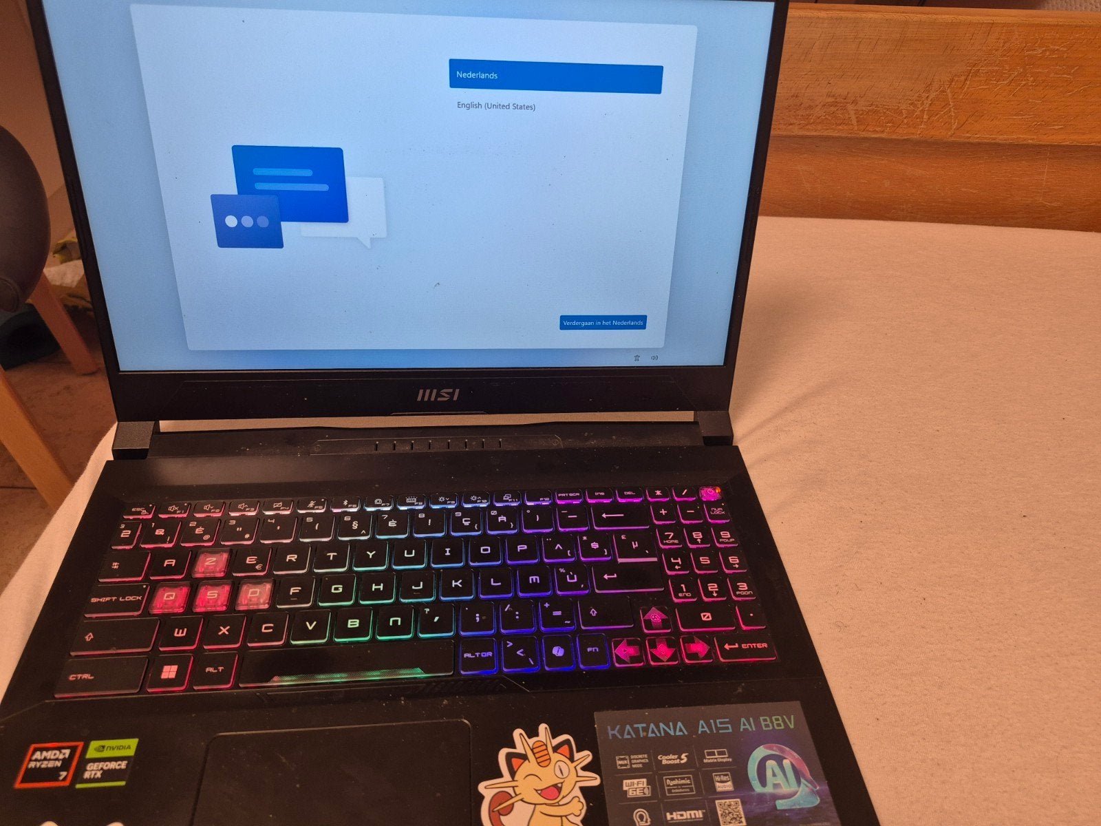 MSI Katana A15 AI 900€ met garantie+verzekering, Ophalen, MSI Katana Gaming Laptop