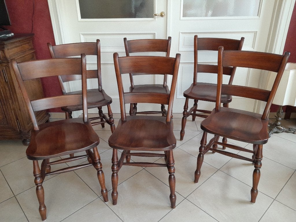 6 Landelijke Stoelen, Huis en Inrichting, Ophalen, Hout, Gebruikt, Landelijk Klassiek