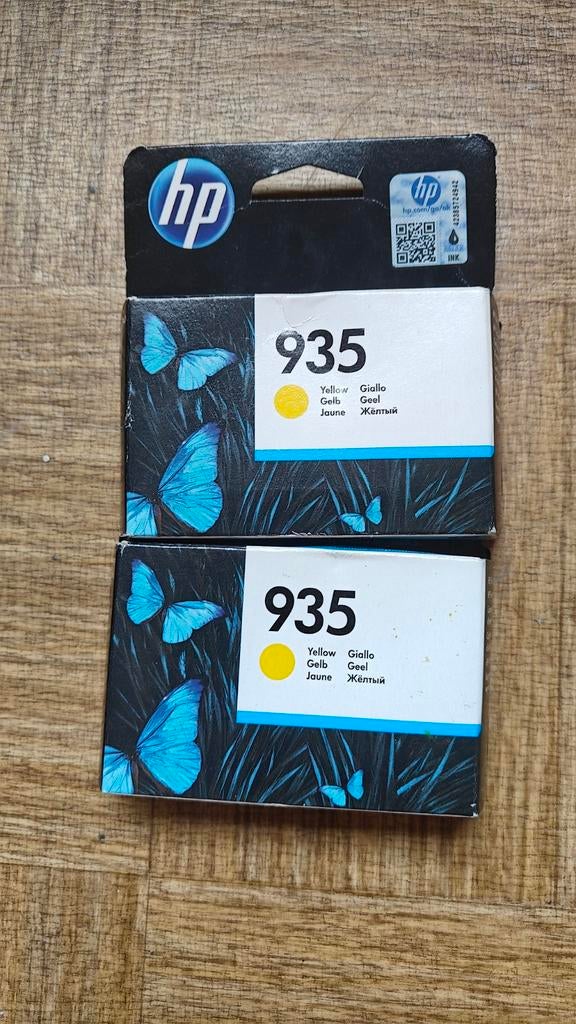 2x Originele HP 935 Geel Inktcartridges, Ophalen of Verzenden, Nieuw, Cartridge, Hp