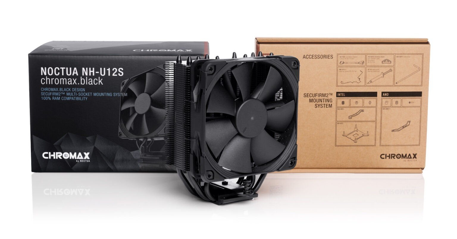 Noctua NH-U12S chromax.black – Stille Topkoeler (Compleet), Computers en Software, Ophalen of Verzenden
