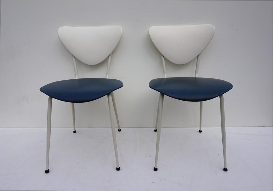 2 retro vintage skai keukenstoelen/slaapkamerstoelen 1950-60, Huis en Inrichting, Stoelen, Ophalen, Gebruikt, Twee, Retro vintage