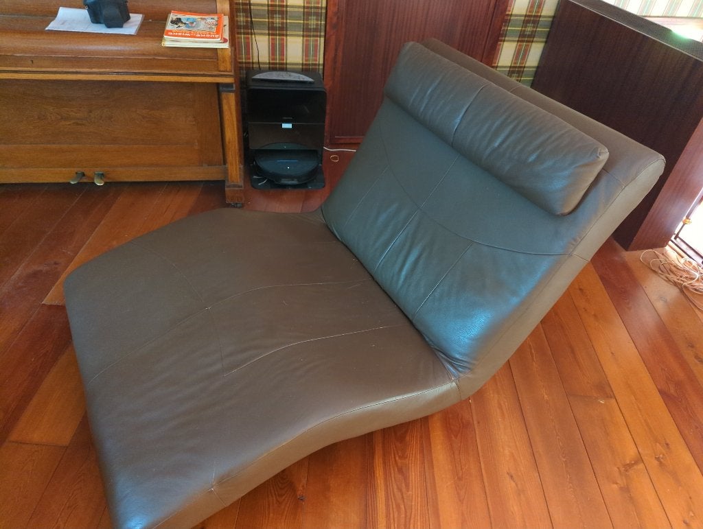 Escapade lederen loungezetel bruin, Ophalen, Gebruikt, Leer, 125 tot 150 cm