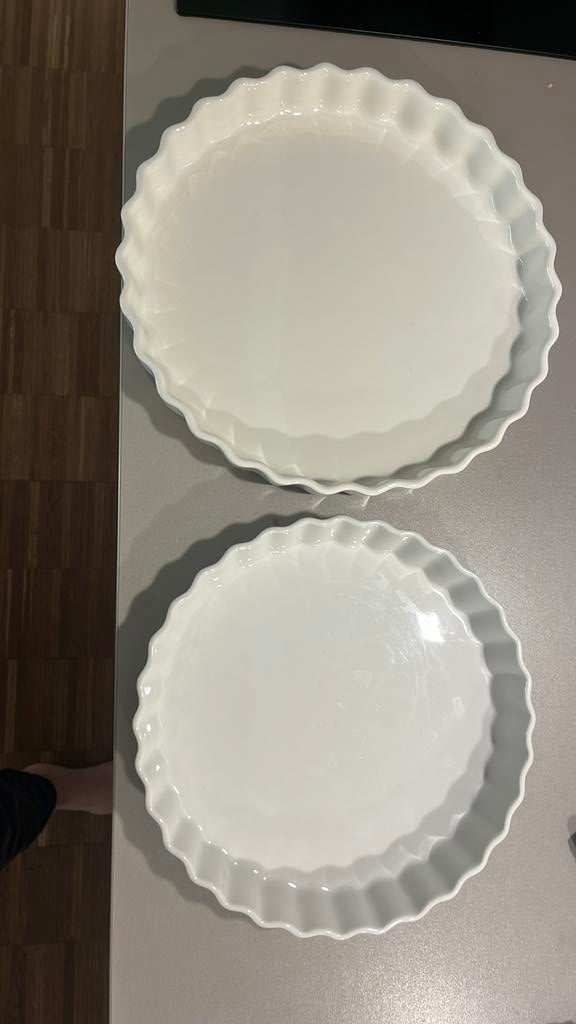 2 quichevormen keramiek 25cm en 29cm, Ophalen