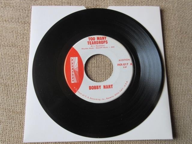 Bobby Hart ‎– Too Many Teardrops / The People Next Door, Enlèvement ou Envoi, Utilisé, R&B et Soul