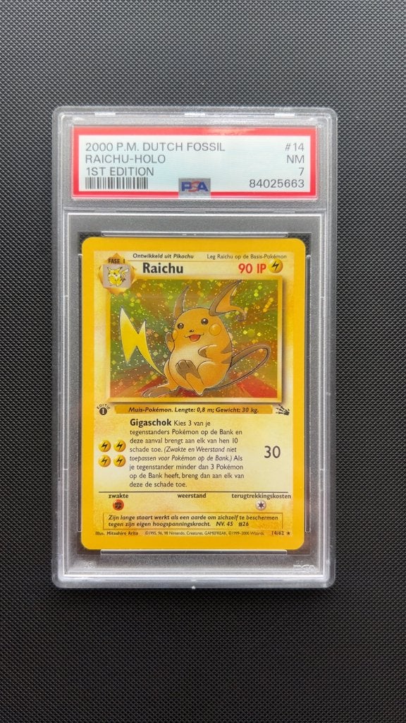 Raichu First Edition Pokemon Kaart Graded, Ophalen, Zo goed als nieuw, Losse kaart