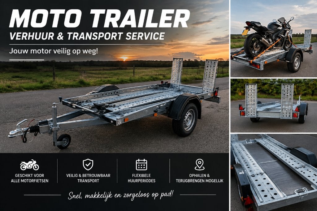MOTO TRAILER – VERHUUR & TRANSPORT Regio Turnhout, Ophalen of Verzenden