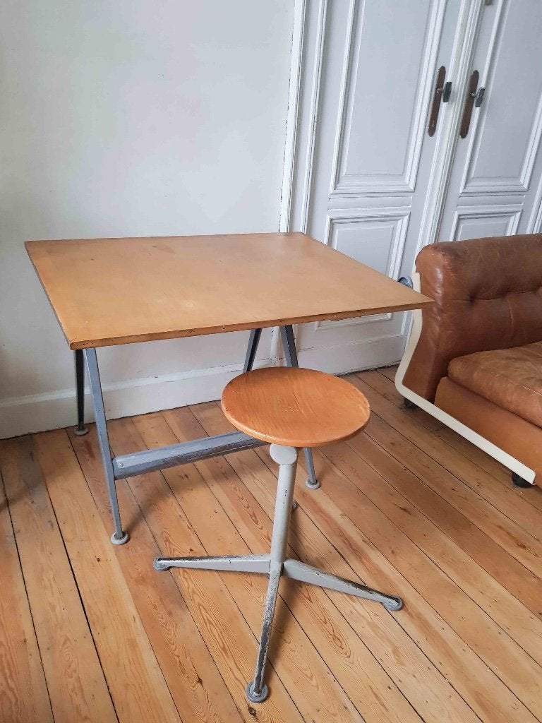 Superbe table - bureau ergonomique - design industriel 1960, Enlèvement ou Envoi, Autres matériaux, Comme neuf, Industriel