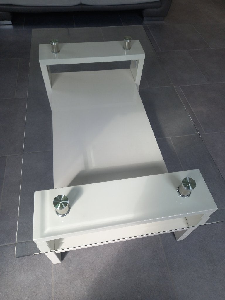 Table de salon, Maison & Meubles, 100 à 150 cm, Comme neuf, Verre, Enlèvement