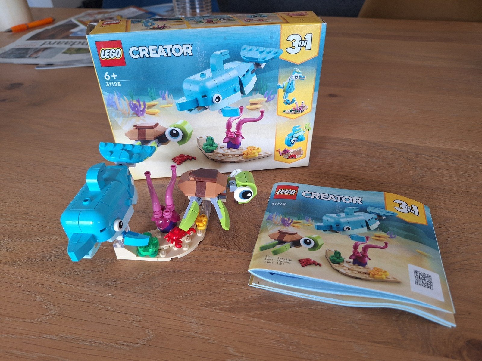 lego 31128 creator 3in1 dolphin turtle, Ophalen, Lego, Zo goed als nieuw, Inclusief instructies