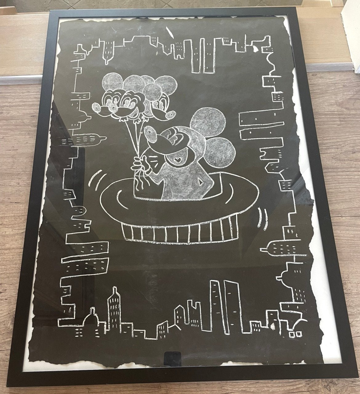 Dessin noir et blanc de Mickey Mouse, Antiquités & Art, Enlèvement ou Envoi, Dessin