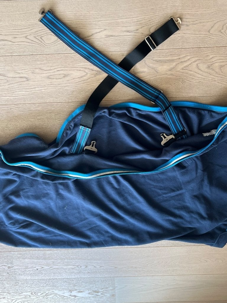 Fleecedeken maat 165 cm, Dieren en Toebehoren, Blauw, Gebruikt, BR, Fleece